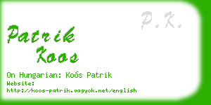 patrik koos business card