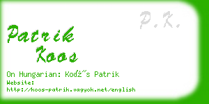 patrik koos business card